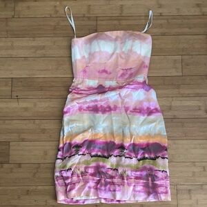 Banana Republic Pink and Orange Striped Mini Dress